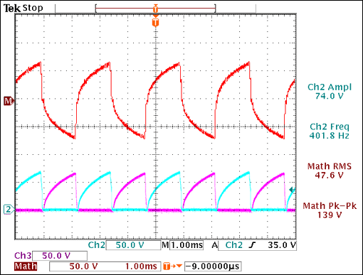 Figure 14. The MAX4990 EV kit is not in regulation.