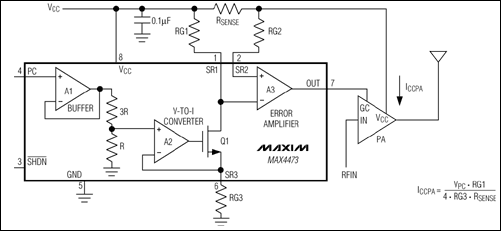 MAX4473:典型工作電路