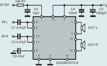 TDA7375典型應(yīng)用電路