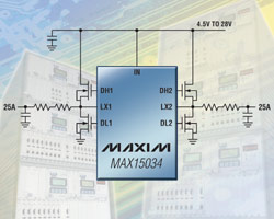 Synchronous Step-Down Controller Provides Two 25A Outputs or a Single 50A Output