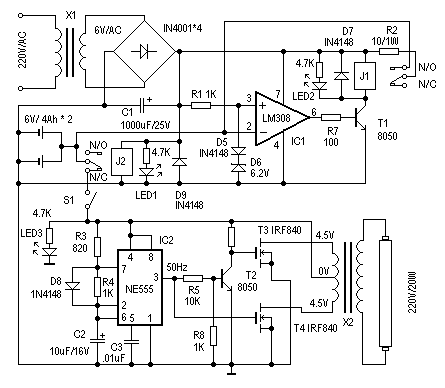 一款應急燈電路