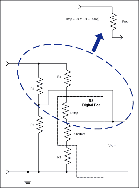 圖7. 簡化電路“上部”電阻