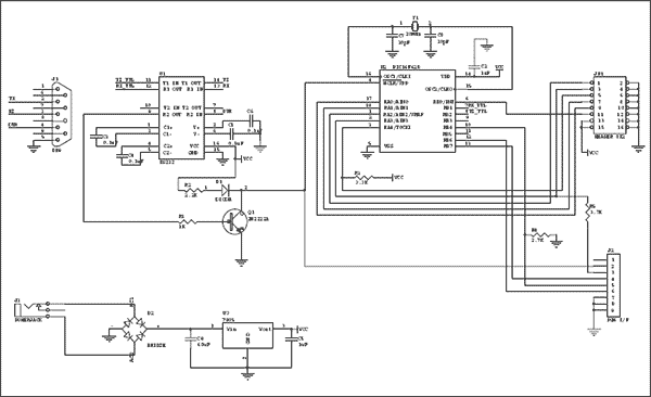 Figure 1. PIC16F628 interface.