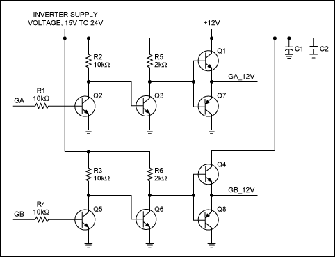 圖1. 增強DS39xx柵極驅(qū)動的外部電路