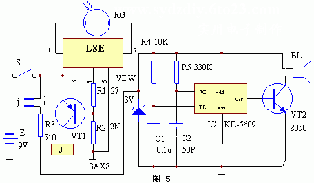 光控雞叫電路