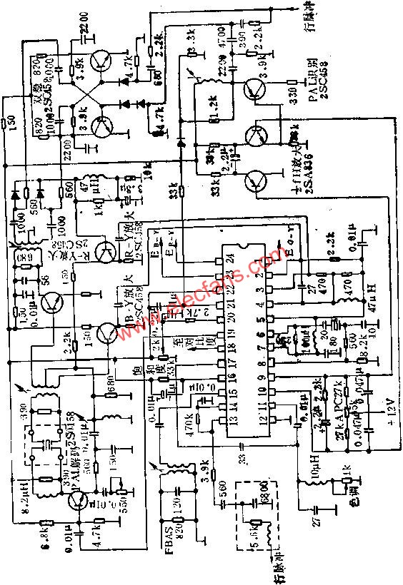 KC580C彩色解碼電路的應(yīng)用電路圖  wenjunhu.com