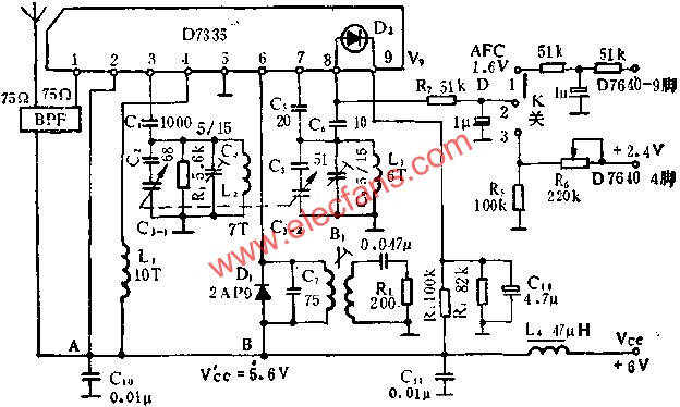 D7335調(diào)頻高頻調(diào)諧器電路的應(yīng)用  www.wenjunhu.com