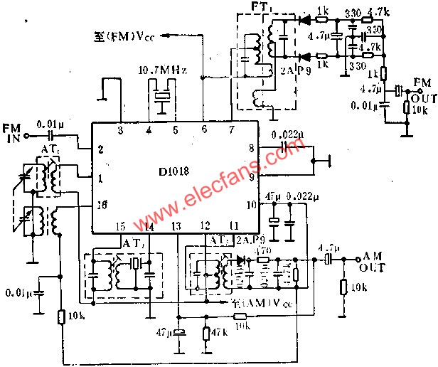 D1018調頻/調幅中頻放大電路的應用  www.wenjunhu.com