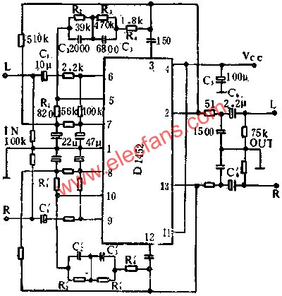 D1452雙聲道音頻前置放大電路的應(yīng)用  wenjunhu.com