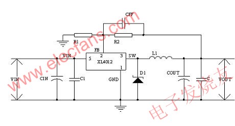 XL4005/4012實現(xiàn)BUCK功能示意圖 wenjunhu.com