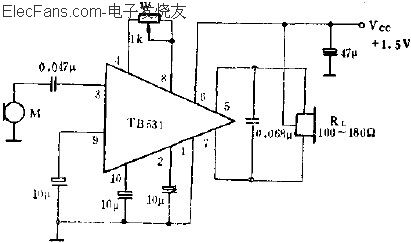 TB531單端輸入,雙端輸出的應(yīng)用電路  www.wenjunhu.com