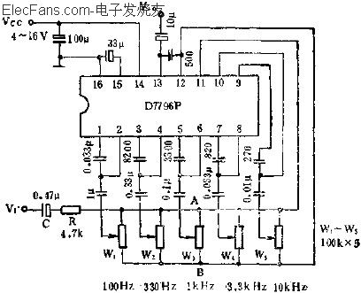 D7796P裝置五頻段圖示均衡電路應(yīng)用  www.wenjunhu.com