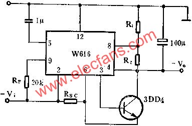 W616負(fù)電壓輸出應(yīng)用線路圖  wenjunhu.com