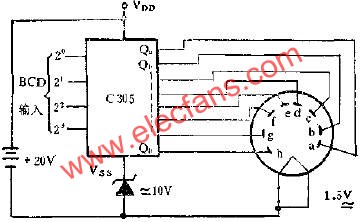 C305用一組電源驅(qū)動20V熒光數(shù)碼管線路圖  wenjunhu.com