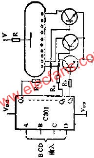 用C301驅動輝光數碼管顯示器的線路圖  www.wenjunhu.com