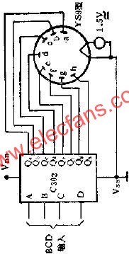 C302八段字形譯碼器驅(qū)動10V熒光數(shù)碼管線路圖  www.wenjunhu.com