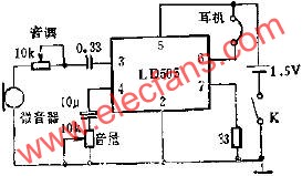 LD505在助聽器中的應(yīng)用電路圖  www.wenjunhu.com