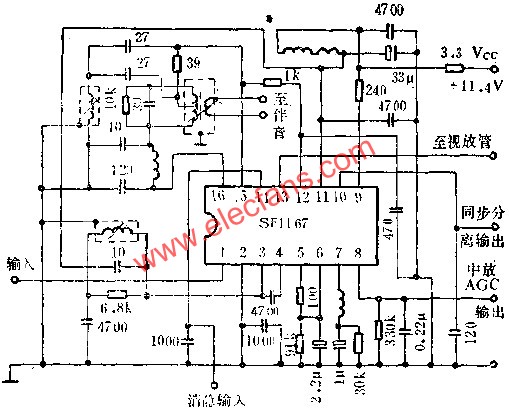 SF1167圖象中放電路的應用電路圖  wenjunhu.com