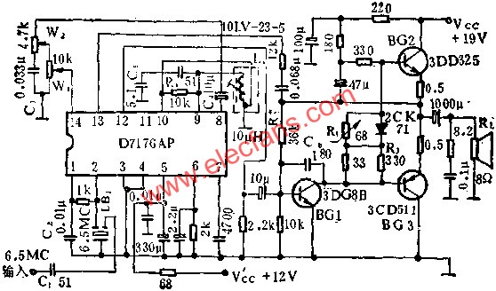 D7176AP伴音電路的應(yīng)用電路圖  wenjunhu.com