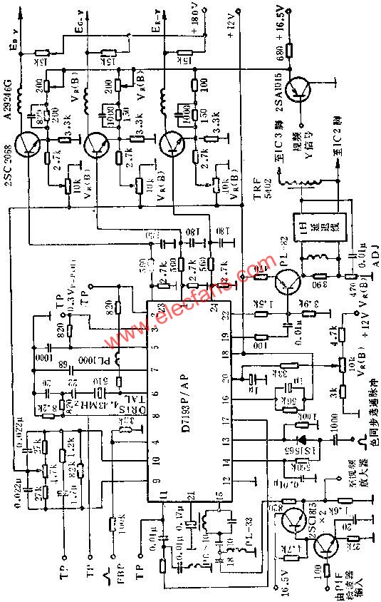 D7193P/AP色信號(hào)解碼電路的應(yīng)用電路圖  wenjunhu.com