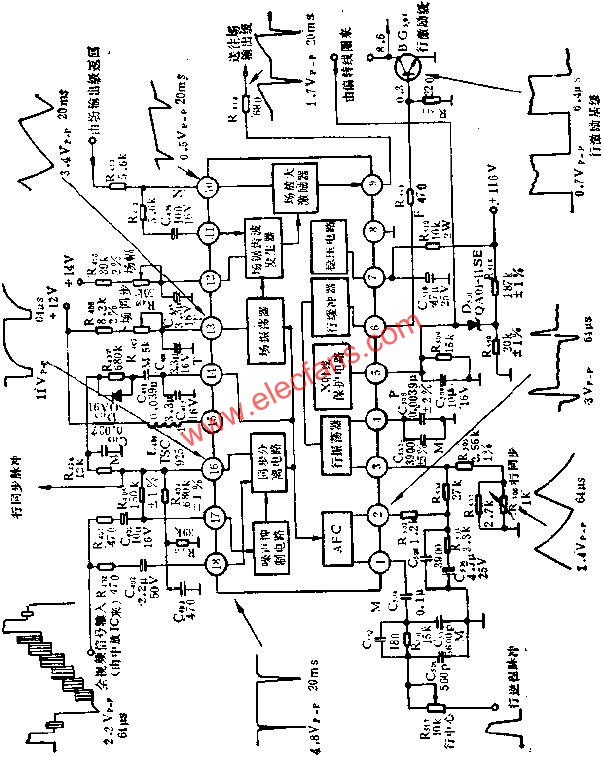 DG5435行場(chǎng)掃描電路的應(yīng)用電路圖  wenjunhu.com