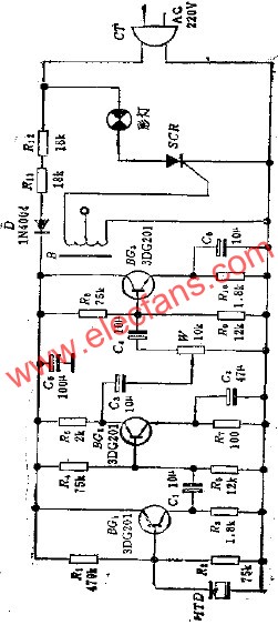 聲控式音樂彩燈電路  www.wenjunhu.com