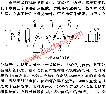 電子滅蚊燈電路  wenjunhu.com