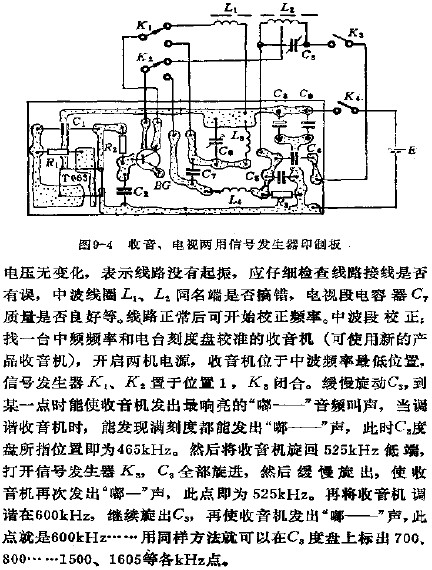 收音、電視兩用信號發(fā)生器印制板