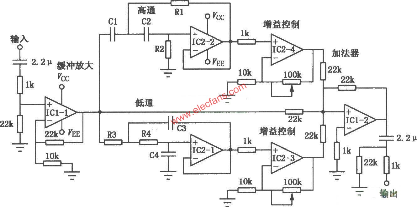 運放型BBE處理器電路圖  wenjunhu.com