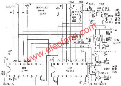 74L194構(gòu)成的八級觸摸音量控制器  www.wenjunhu.com