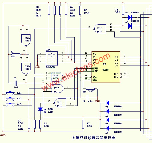 全集成電路制成的可預(yù)置的電子電位器  www.wenjunhu.com