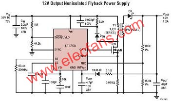 LT3758典型應(yīng)用電路  wenjunhu.com