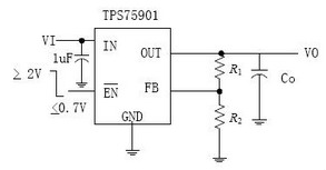 TPS75901電壓調(diào)節(jié)器典型應用電路