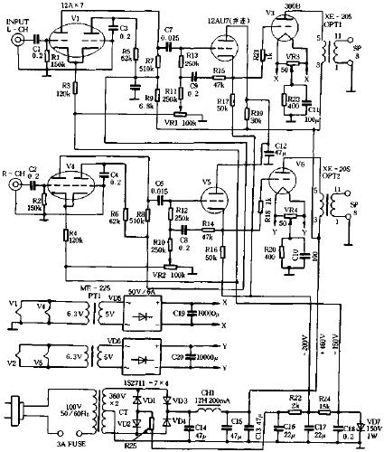 300B的高保真功率放大器電路原理圖  wenjunhu.com