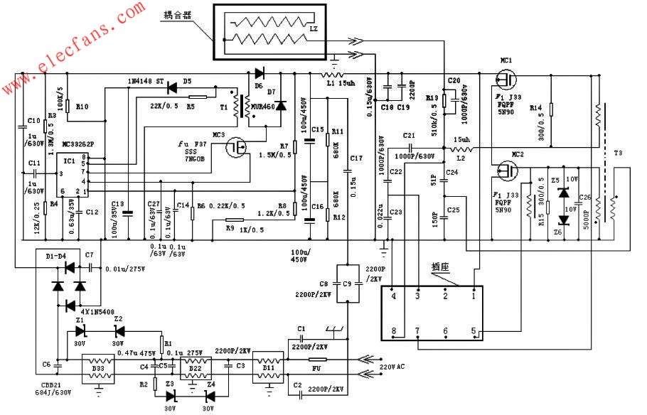 高頻無極燈高頻發(fā)生器電路