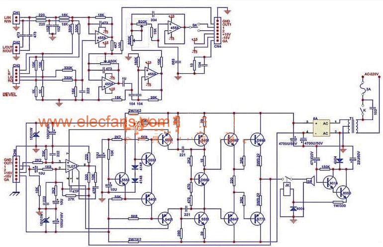 重低音功放電路圖