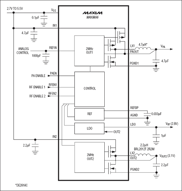 MAX8896：典型應(yīng)用電路