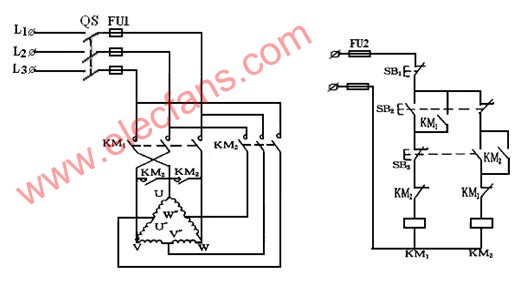 按鈕控制的雙速電動(dòng)機(jī)控制線路 http://wenjunhu.com