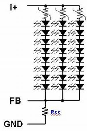 圖6：LED陣列分路保護(hù)方案