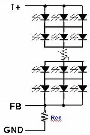 圖7：LED陣列主干路保護(hù)方案。