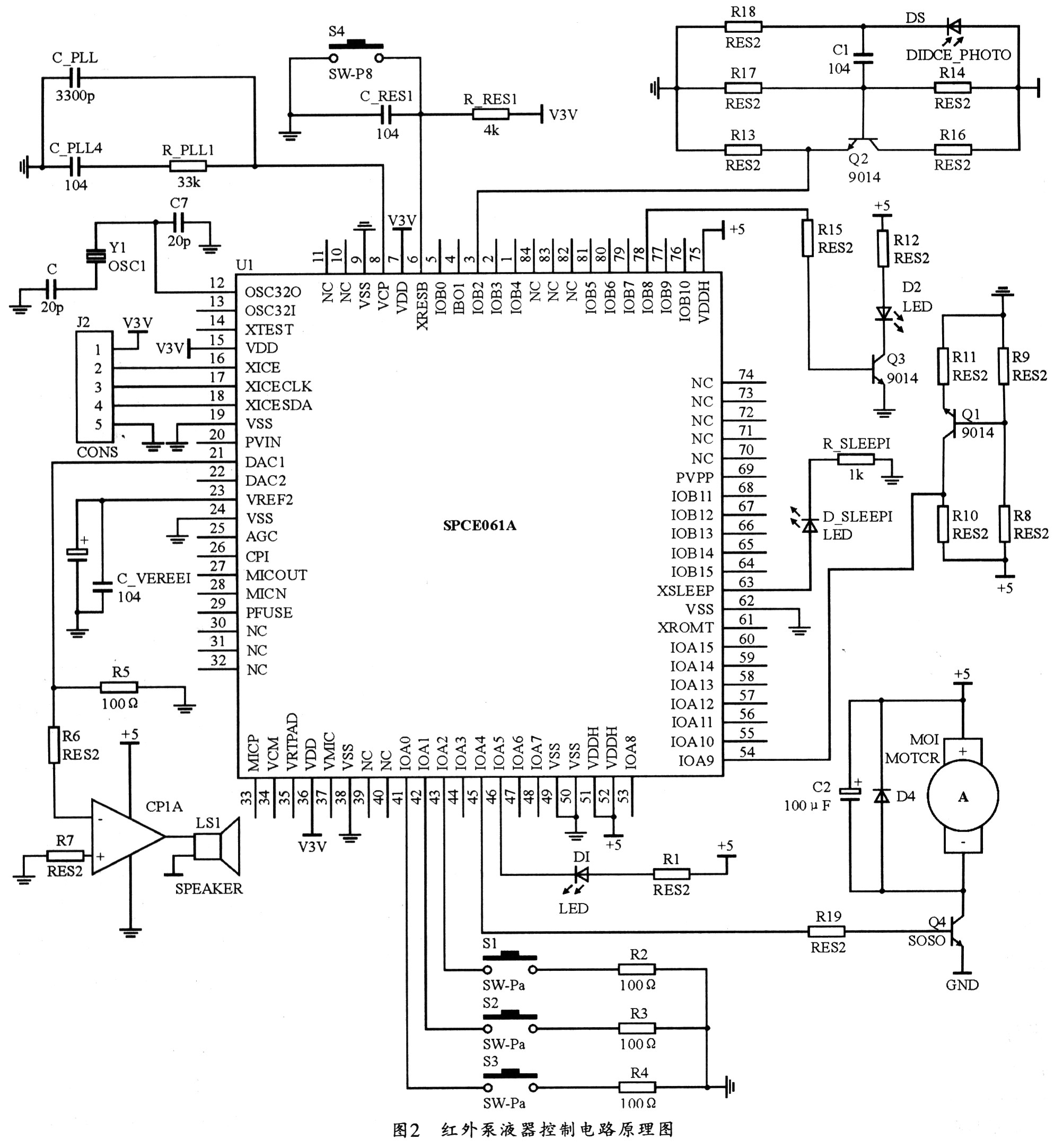 系統(tǒng)的控制電路原理圖