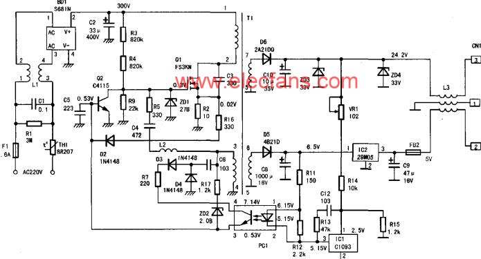 佳能S100SP打印機(jī)開關(guān)電源原理分析 http://www.wenjunhu.com