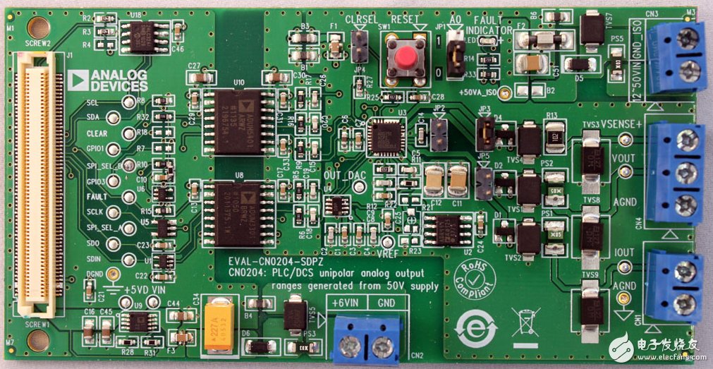 靈活、高精度、低漂移的PLC/DCS模擬輸出模塊電路圖