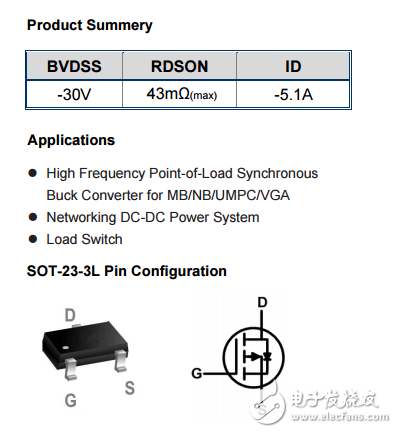 WST3409 P SOT-23-3L -30V -5.1A