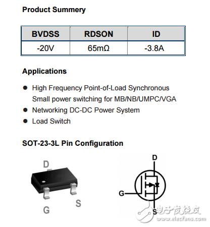 WST2303 P SOT-23-3L -20V-3.8A