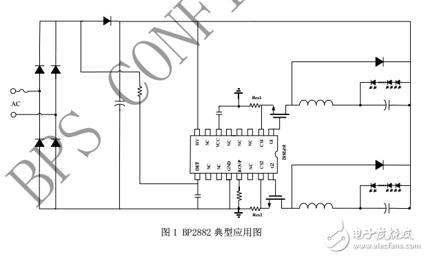 BP2882，BP2888 低成本開關(guān)色溫方案，