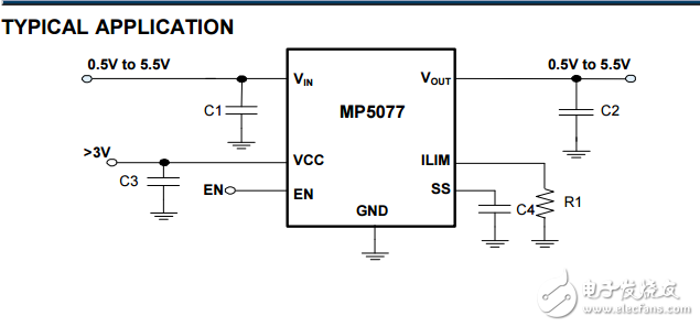 mp5077可編程電流限制低導(dǎo)通電阻負(fù)載開關(guān)