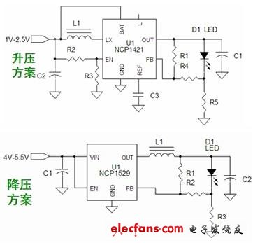 1～3W手電筒LED升壓/降壓應(yīng)用