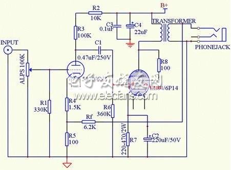 簡易耳機(jī)放大器電路圖