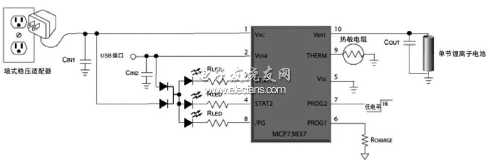 雙輸入鋰離子電池充電器